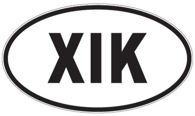 XIK - 3 Letter Initials Oval Magnet