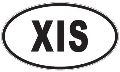 XIS - 3 Letter Initials Oval Sticker