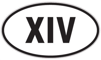 XIV - 3 Letter Initials Oval Sticker