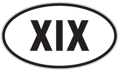 XIX - 3 Letter Initials Oval Magnet