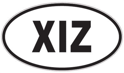 XIZ - 3 Letter Initials Oval Magnet