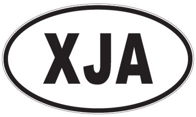 XJA - 3 Letter Initials Oval Sticker
