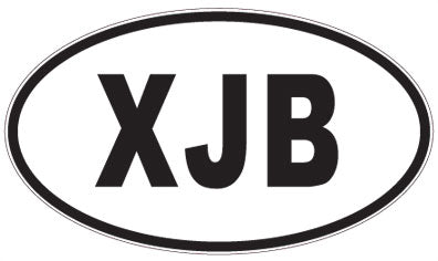 XJB - 3 Letter Initials Oval Sticker
