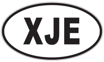 XJE - 3 Letter Initials Oval Sticker