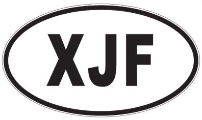 XJF - 3 Letter Initials Oval Magnet
