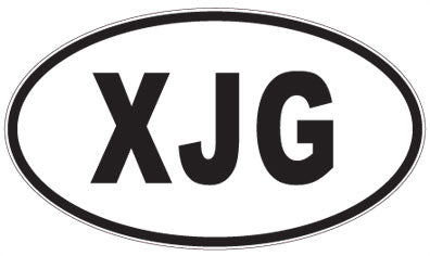 XJG - 3 Letter Initials Oval Magnet