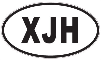 XJH - 3 Letter Initials Oval Sticker