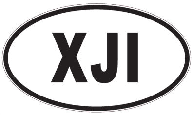 XJI - 3 Letter Initials Oval Sticker