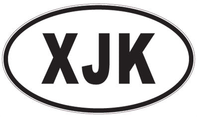 XJK - 3 Letter Initials Oval Magnet