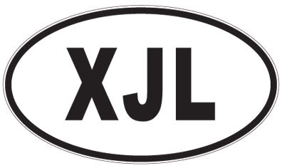 XJL - 3 Letter Initials Oval Magnet