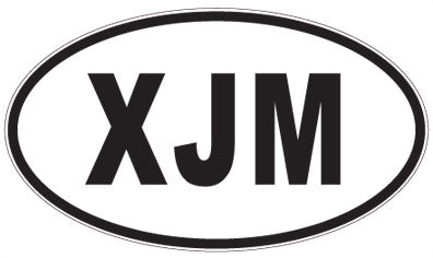 XJM - 3 Letter Initials Oval Magnet