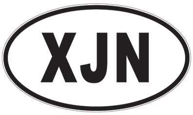 XJN - 3 Letter Initials Oval Magnet