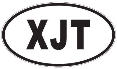XJT - 3 Letter Initials Oval Sticker