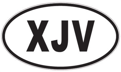 XJV - 3 Letter Initials Oval Magnet