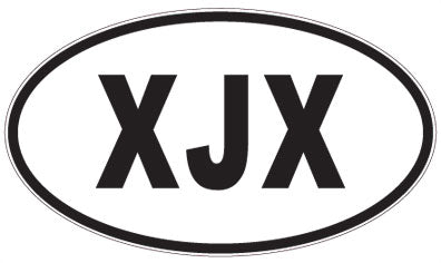 XJX - 3 Letter Initials Oval Sticker