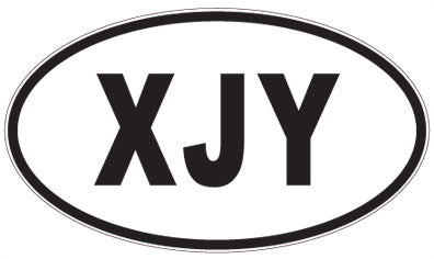XJY - 3 Letter Initials Oval Sticker