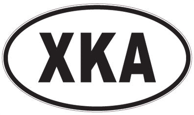 XKA - 3 Letter Initials Oval Magnet