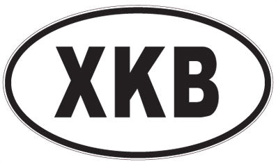 XKB - 3 Letter Initials Oval Sticker