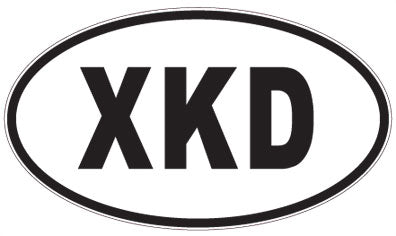 XKD - 3 Letter Initials Oval Sticker