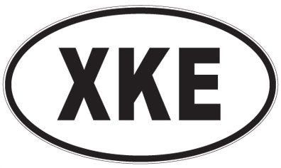 XKE - 3 Letter Initials Oval Sticker