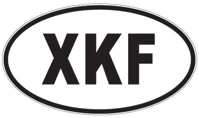 XKF - 3 Letter Initials Oval Magnet