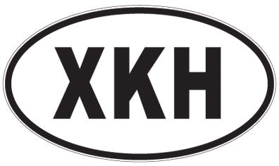 XKH - 3 Letter Initials Oval Sticker
