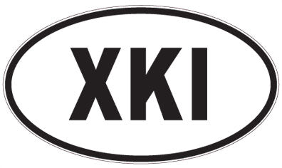 XKI - 3 Letter Initials Oval Magnet