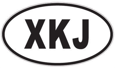 XKJ - 3 Letter Initials Oval Magnet