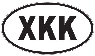 XKK - 3 Letter Initials Oval Magnet