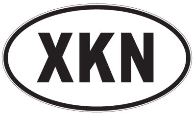 XKN - 3 Letter Initials Oval Sticker