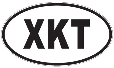 XKT - 3 Letter Initials Oval Sticker