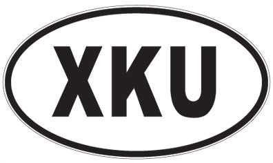 XKU - 3 Letter Initials Oval Magnet