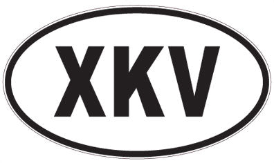 XKV - 3 Letter Initials Oval Sticker