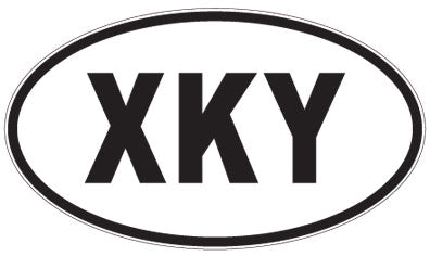 XKY - 3 Letter Initials Oval Sticker