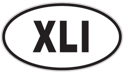 XLI - 3 Letter Initials Oval Magnet