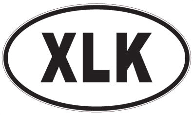 XLK - 3 Letter Initials Oval Sticker