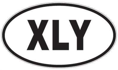 XLY - 3 Letter Initials Oval Sticker
