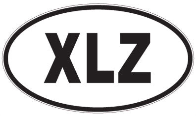 XLZ - 3 Letter Initials Oval Sticker