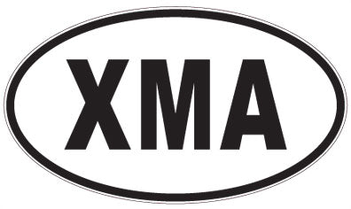 XMA - 3 Letter Initials Oval Magnet