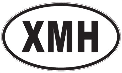 XMH - 3 Letter Initials Oval Sticker