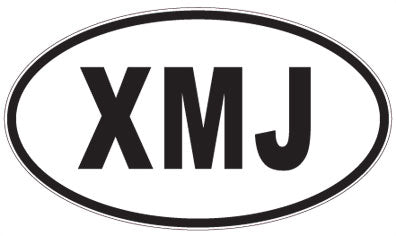 XMJ - 3 Letter Initials Oval Magnet
