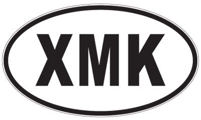 XMK - 3 Letter Initials Oval Magnet