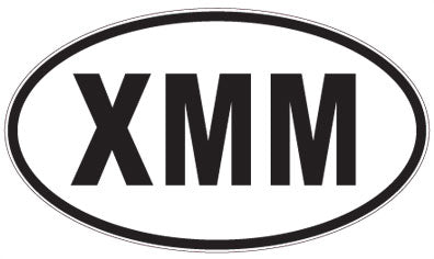 XMM - 3 Letter Initials Oval Magnet