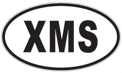 XMS - 3 Letter Initials Oval Sticker