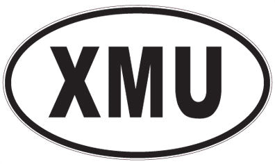 XMU - 3 Letter Initials Oval Sticker