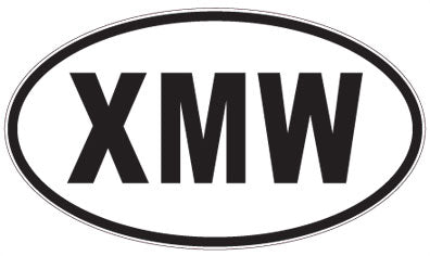 XMW - 3 Letter Initials Oval Sticker