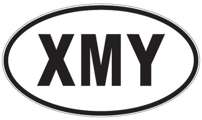 XMY - 3 Letter Initials Oval Magnet