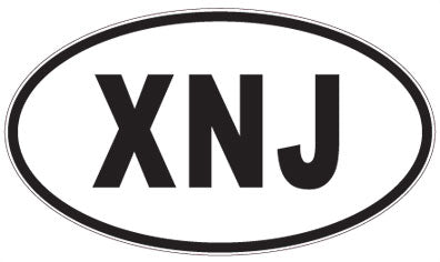 XNJ - 3 Letter Initials Oval Sticker