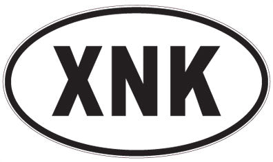 XNK - 3 Letter Initials Oval Sticker