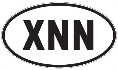 XNN - 3 Letter Initials Oval Sticker
